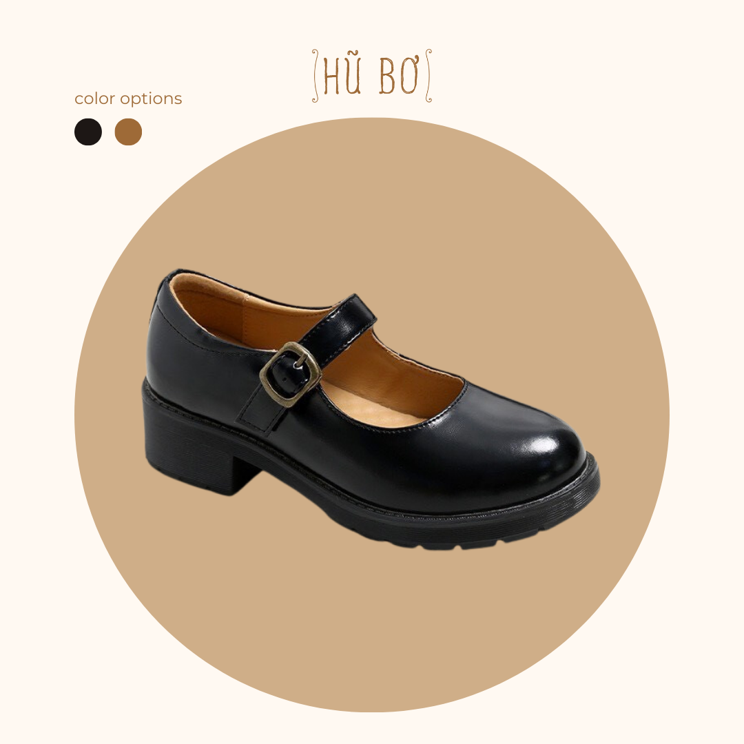 Mary Jane - Giày da bò nữ phong cách vintage, retro