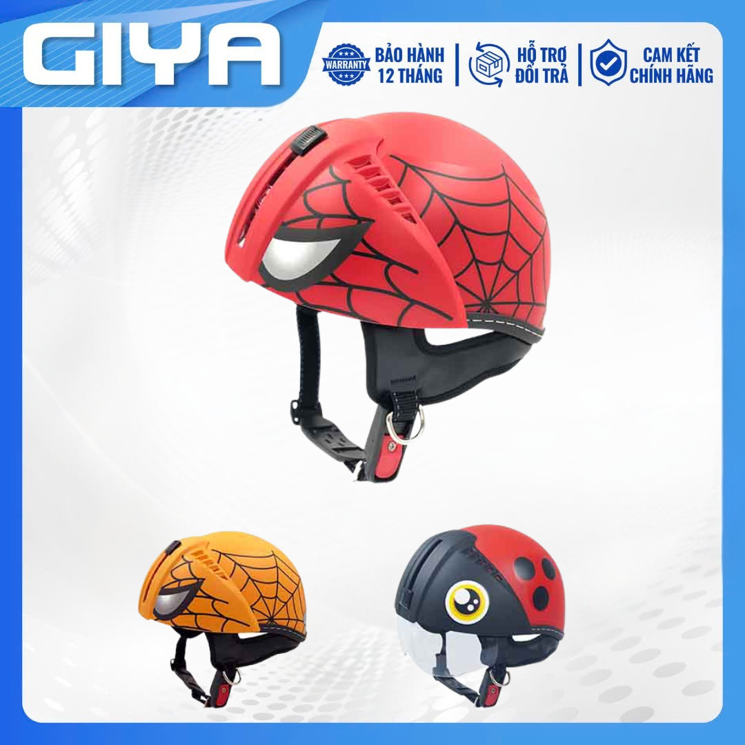 Mũ bảo hiểm xe máy trẻ em Andes 181S có kính âm, nón bảo hiểm 1 size, họa tiết dễ thương - Giya Helmet