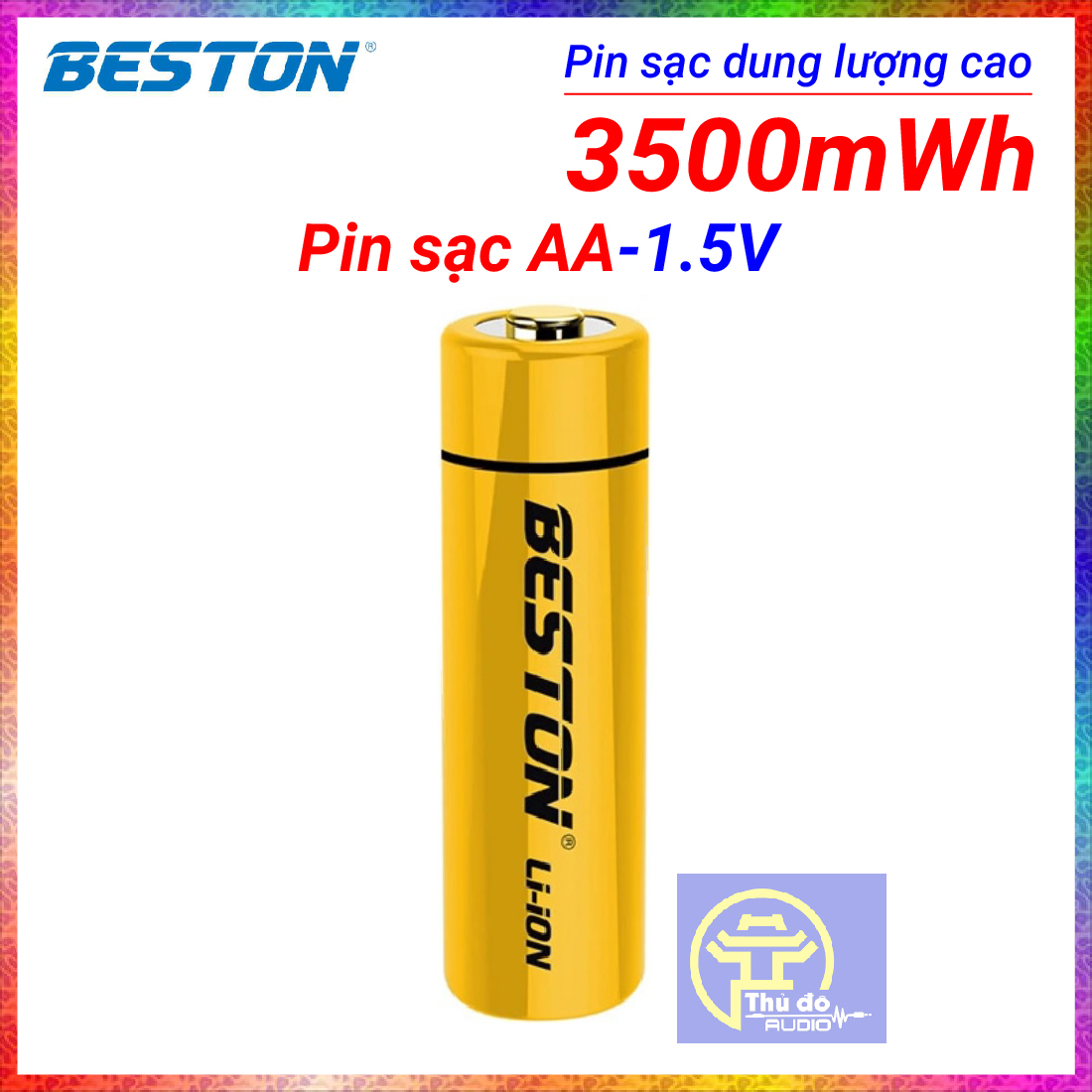 01 viên pin sạc lithium 1,5v- aa chính hãng beston 3500mwh pin lion