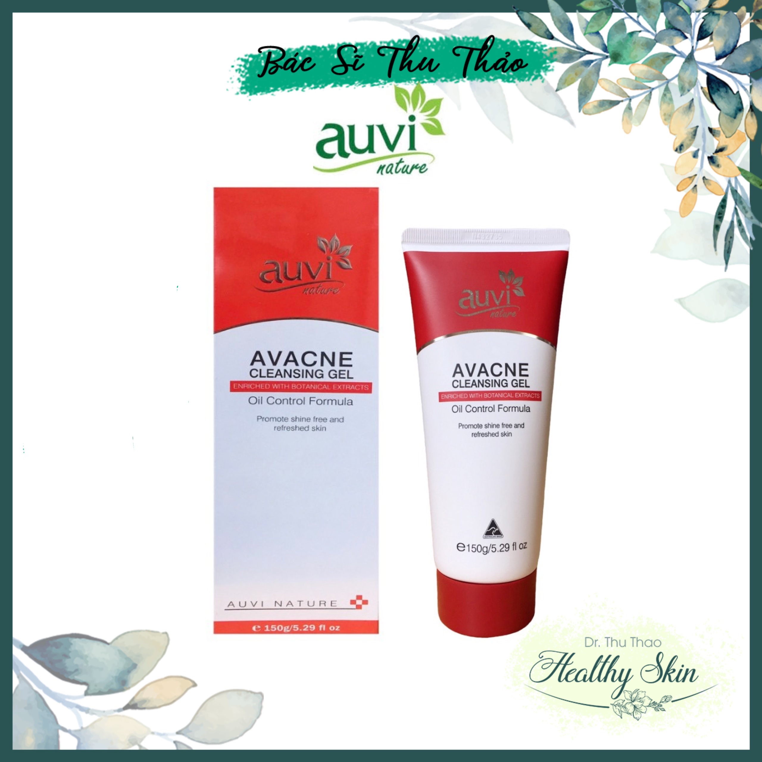 [150g] Sửa Rửa Mặt Auvi Avacne Cleansing Gel Oil-Control Cleanser