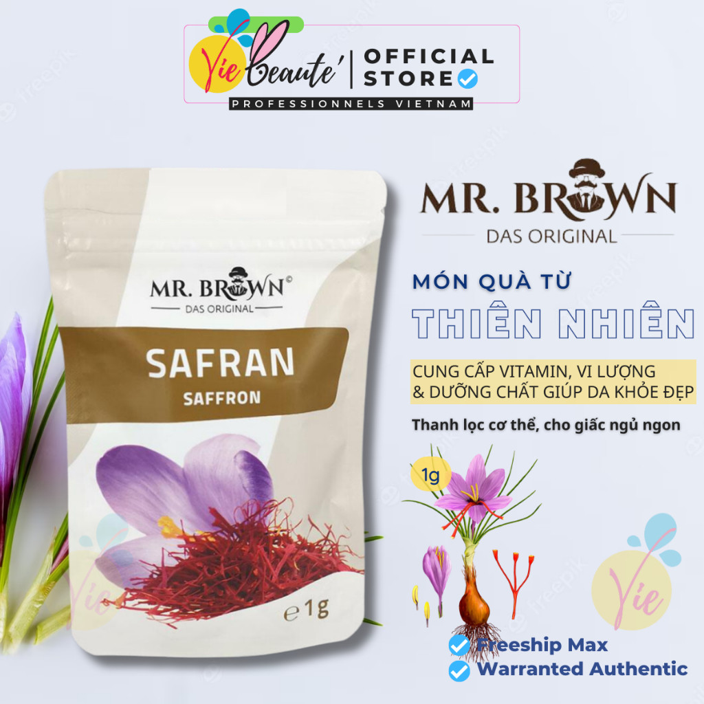 Nhụy hoa nghệ tây Mr.Brown Saffron Đức - Cải thiện giấc ngủ, làm đẹp da, hỗ trợ sức khỏe