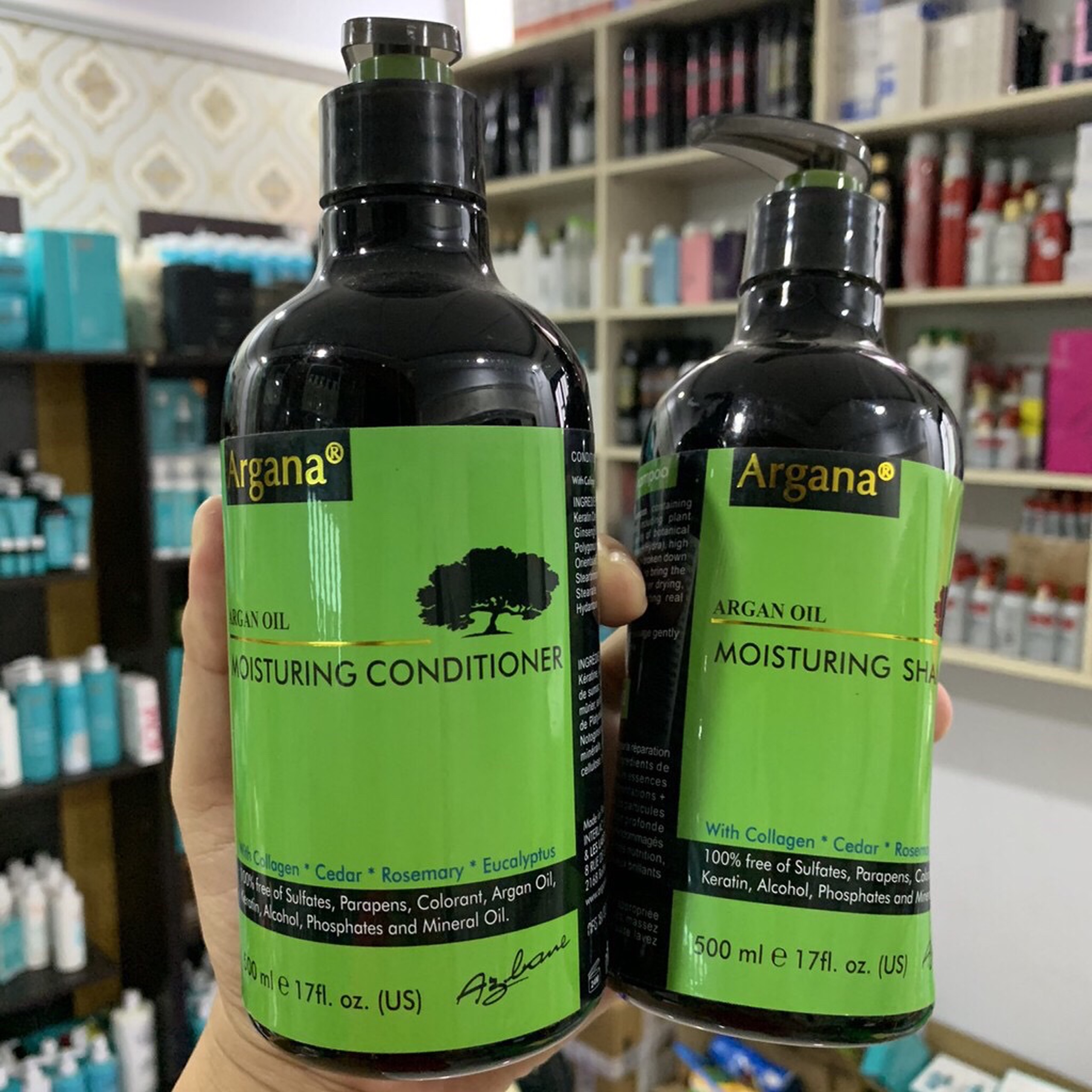 [HCM]✅[Argana-Chính Hãng] Dầu Gội Dầu Xả Phục Hồi Argana Oil Moisturing 500mlx2