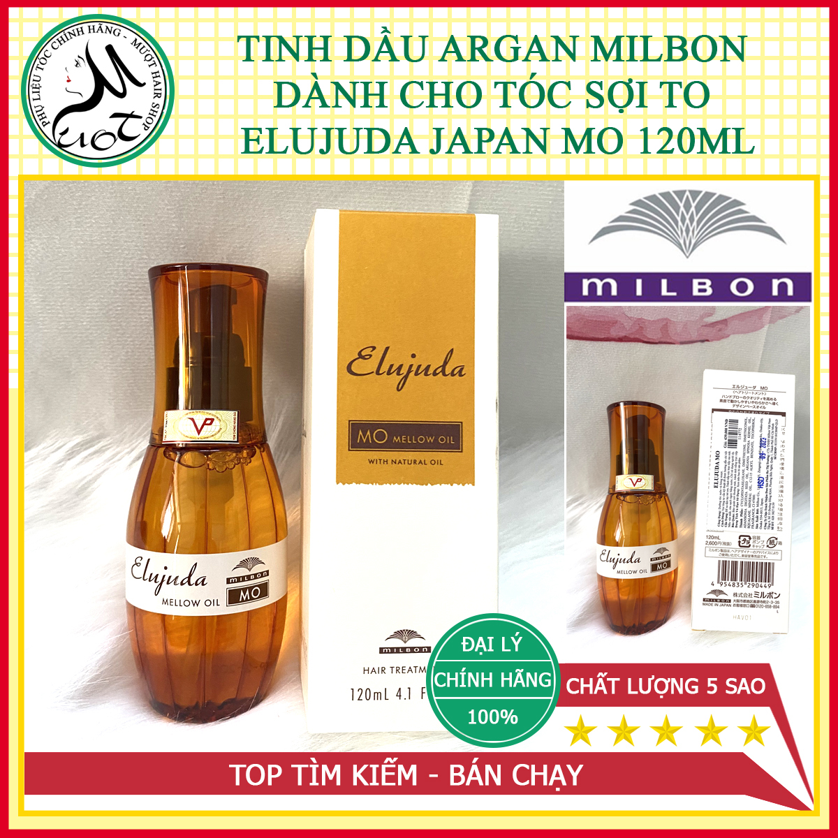 Tinh dầu argan milbon dành cho tóc sợi to elujuda japan mo 120ml