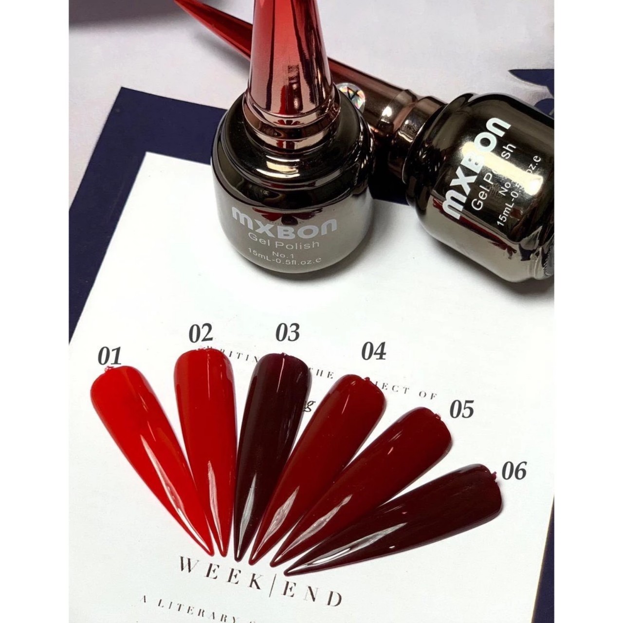 Sơn gel mxbon 6 màu đỏ đẹp đang hot