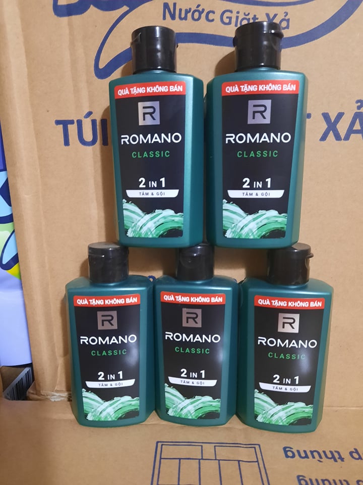 Combo 5 chai tắm Gội 2in1 Romano Classic 60g