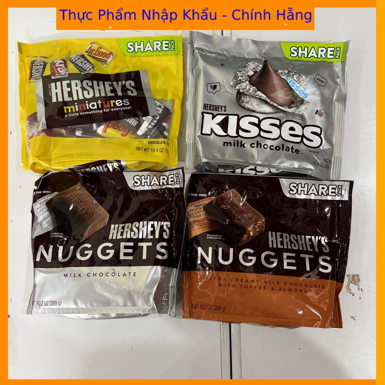 Socola đắng Hershey Nuggets Milk Chocolate gói 289gr Mỹ