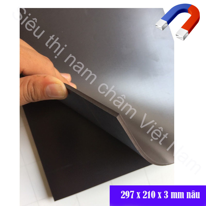 Nam châm dẻo A4 nâu dày 3mm, nam châm có lực từ mạnh siêu hot