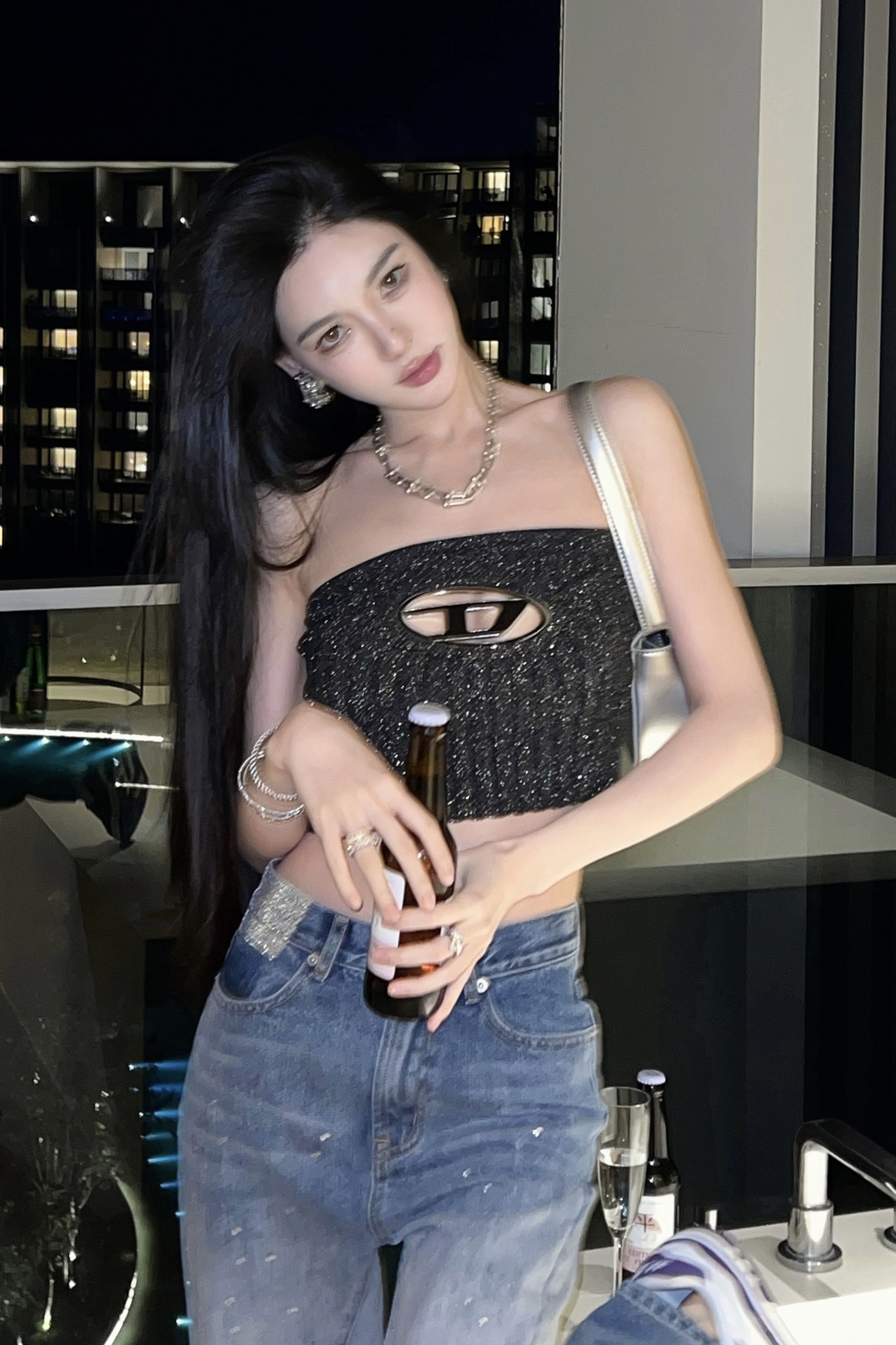 SEZO áo croptop Thời trang sexy black stretch áo ngực cô gái áo kiểu nữ đẹp hot hiện nay 2023