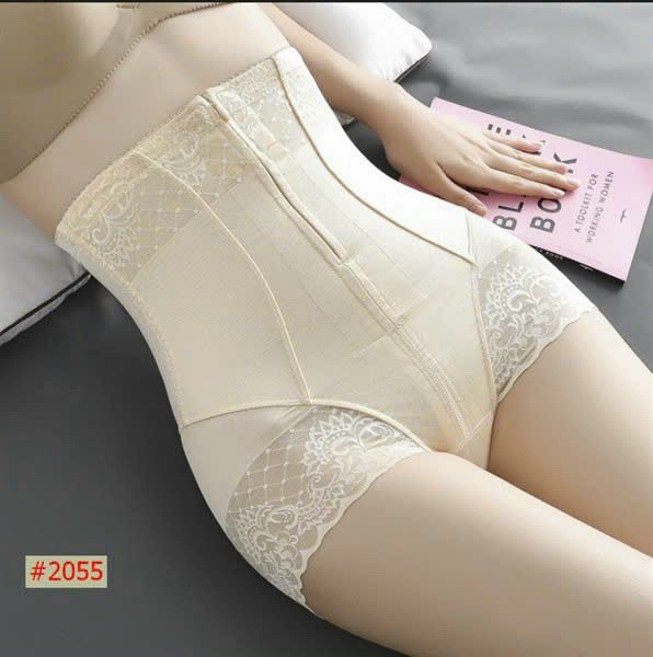 Quần gen bụng định hình bụng khóa kéo phối ren quyến rũ 2055