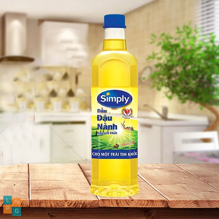 Dầu ăn đậu nành simply 1l - không cholesterol, giàu omega 3,6,9