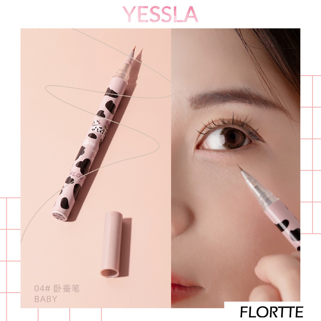 FLORTTE – Bút kẻ mắt nét siêu mảnh, vẽ bọng mắt cực nhanh và tự nhiên Flortte Wow So Light Eyeliner Silkworm Pen