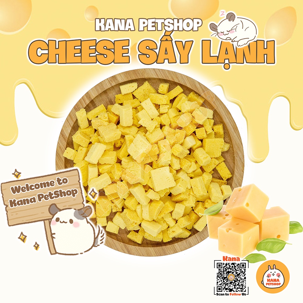 Phô Mai Sấy Đồ Ăn Hamster 🐹FREESHIP🐹 Phô Mai Dinh Dưỡng Cheese Cube Sấy Lạnh Thức Ăn Dặm Cho Hamster , Sóc , Sóc Bay Úc