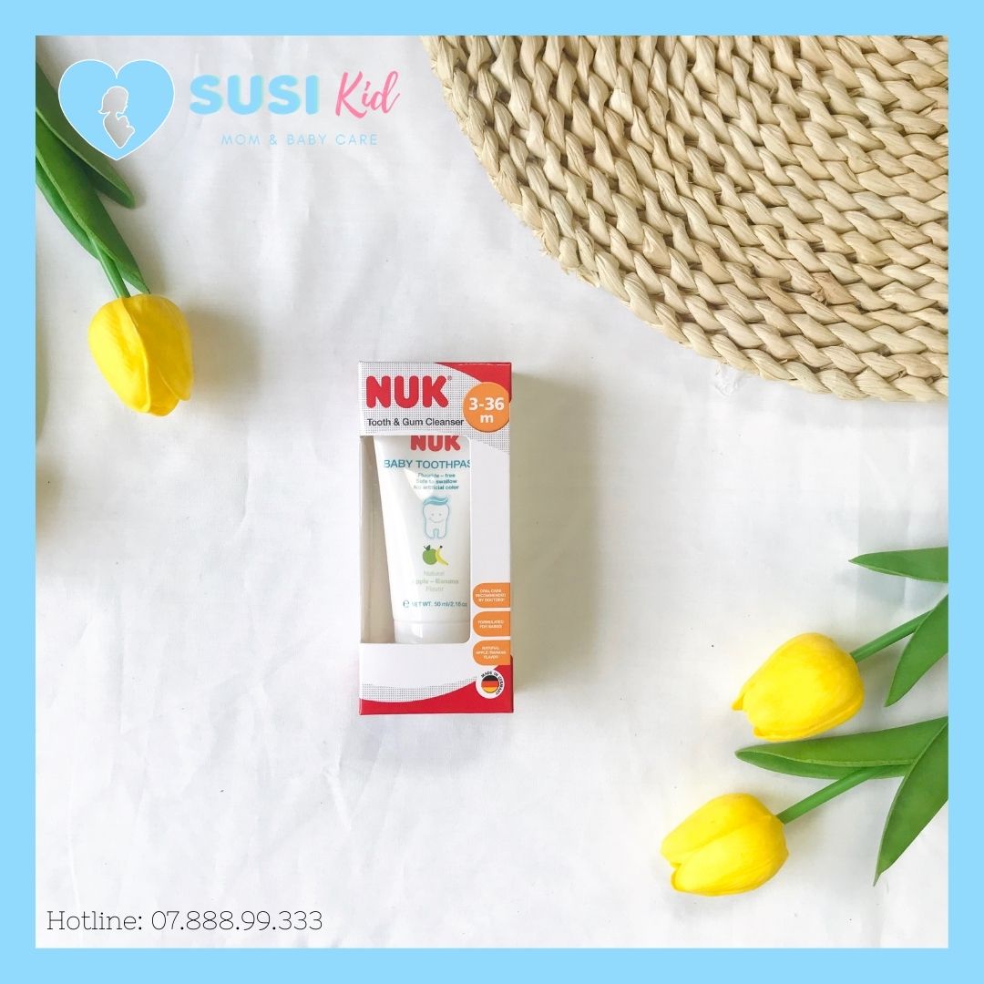 Kem đánh răng không chứa flouride NUK 6-36 tháng 50ml