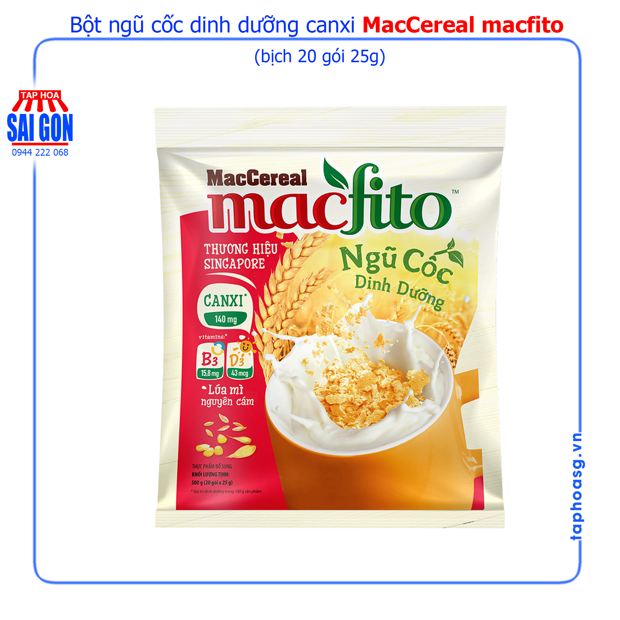 Bột ngũ cốc dinh dưỡng Canxi Nhiều Chất Xơ - MacFito
