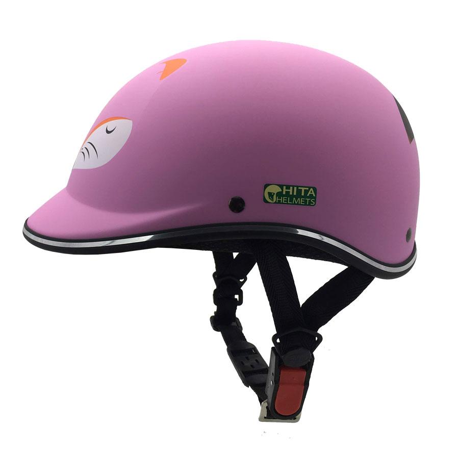 Mũ Bảo Hiểm 1/2 Đầu Chita CT11N Sơn Nhám Màu Hồng Dễ Thương Cho Nữ Vòng Đầu 52cm - 57cm