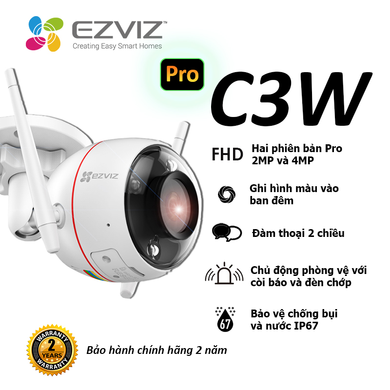 Camera ip ezviz cs-cv310 1080p chống nước - hỗ trợ đèn - còi cảnh báo