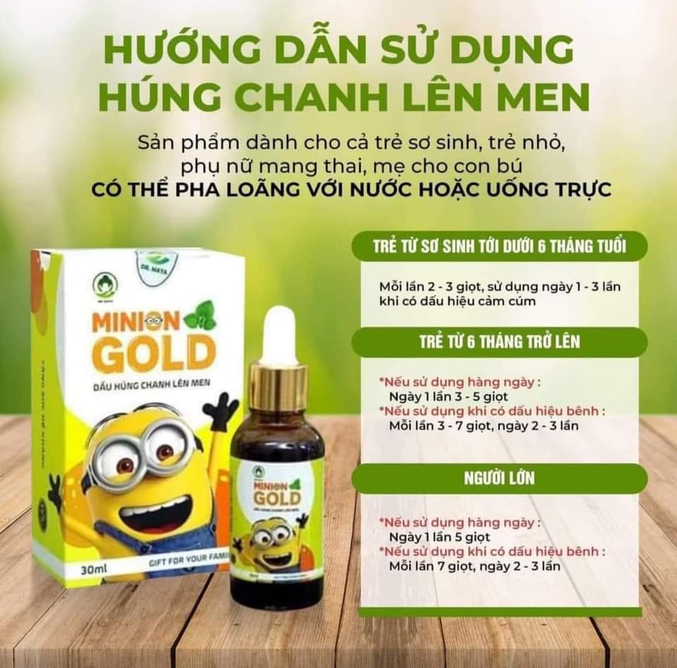Dầu húng chanh minion gold, tinh dầu húng chanh minion gold 30ml