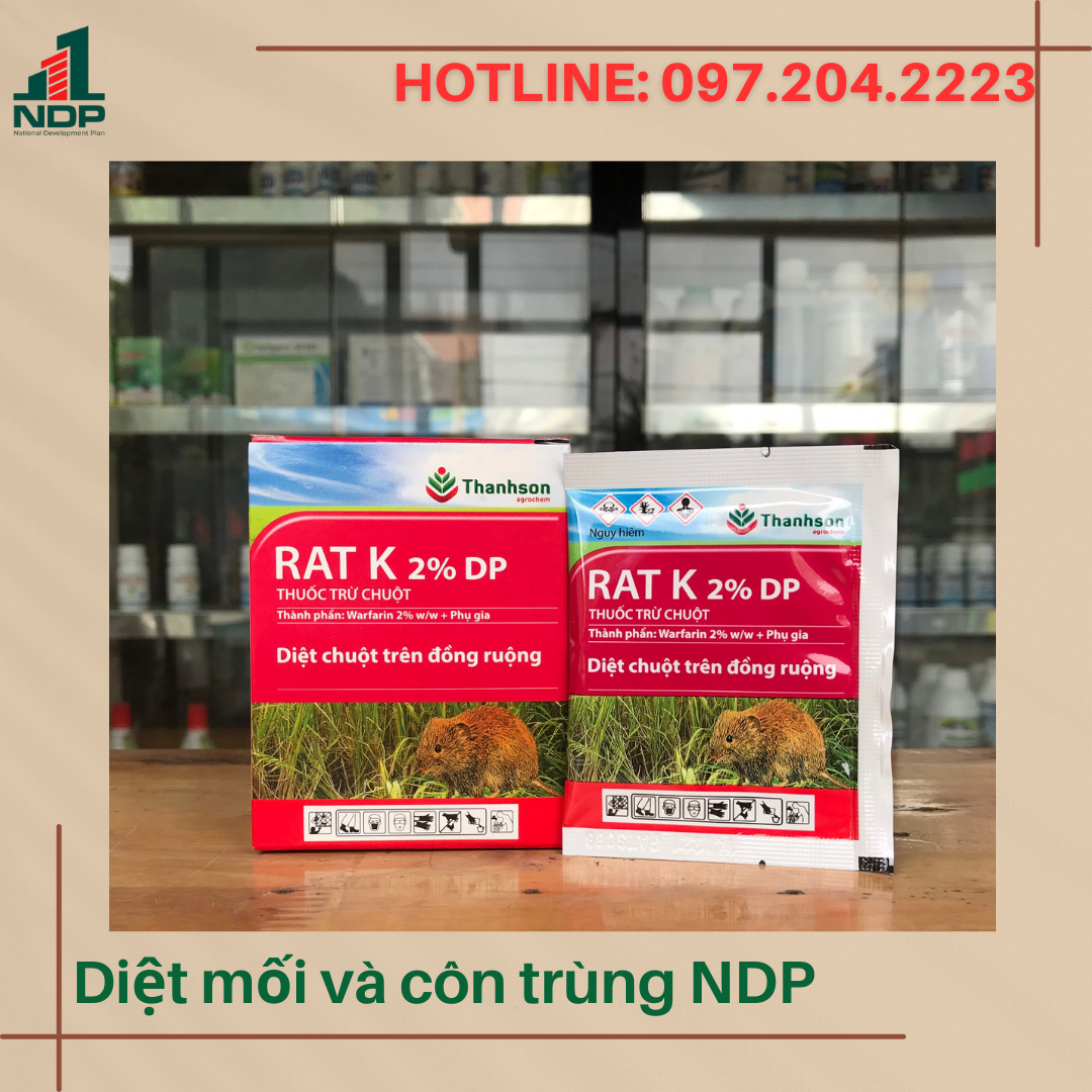Thuốc diệt chuột dạng bột rat k 2% dp - gói 10g