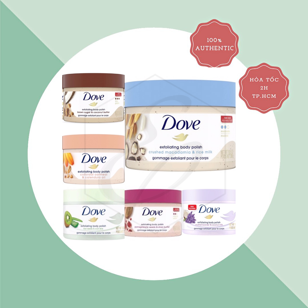 Kem tẩy da chết body dove exfoliating body scrub - 225ml