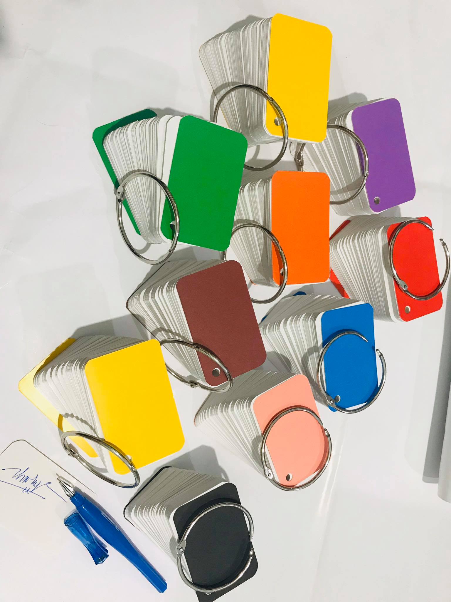 [HCM]combo 10 bộ flashcard trắng 4X7cm ivory cao cấp định lượng 350gsm Bộ Thẻ Ghi Nhớ 100 thẻ học từ vựng Anh Nhật Hàn Trung bo góc kèm khoen + bìa