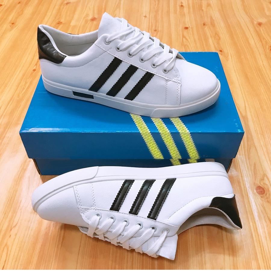 Giày thể thao nam nữ 3 sọc đen trắng