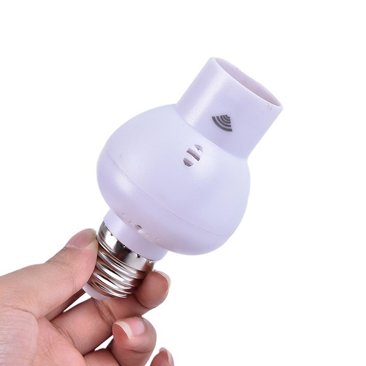 Đui đèn cảm biến âm thanh, tự động sáng trong bòng tối khi có âm thanh từ 60db, đui xoáy e27 chống cháy