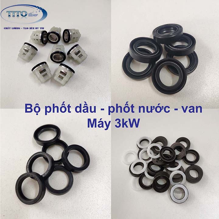 Bộ 03 cái phốt - luppe cho máy rửa xe cao áp 1 pha 3kW