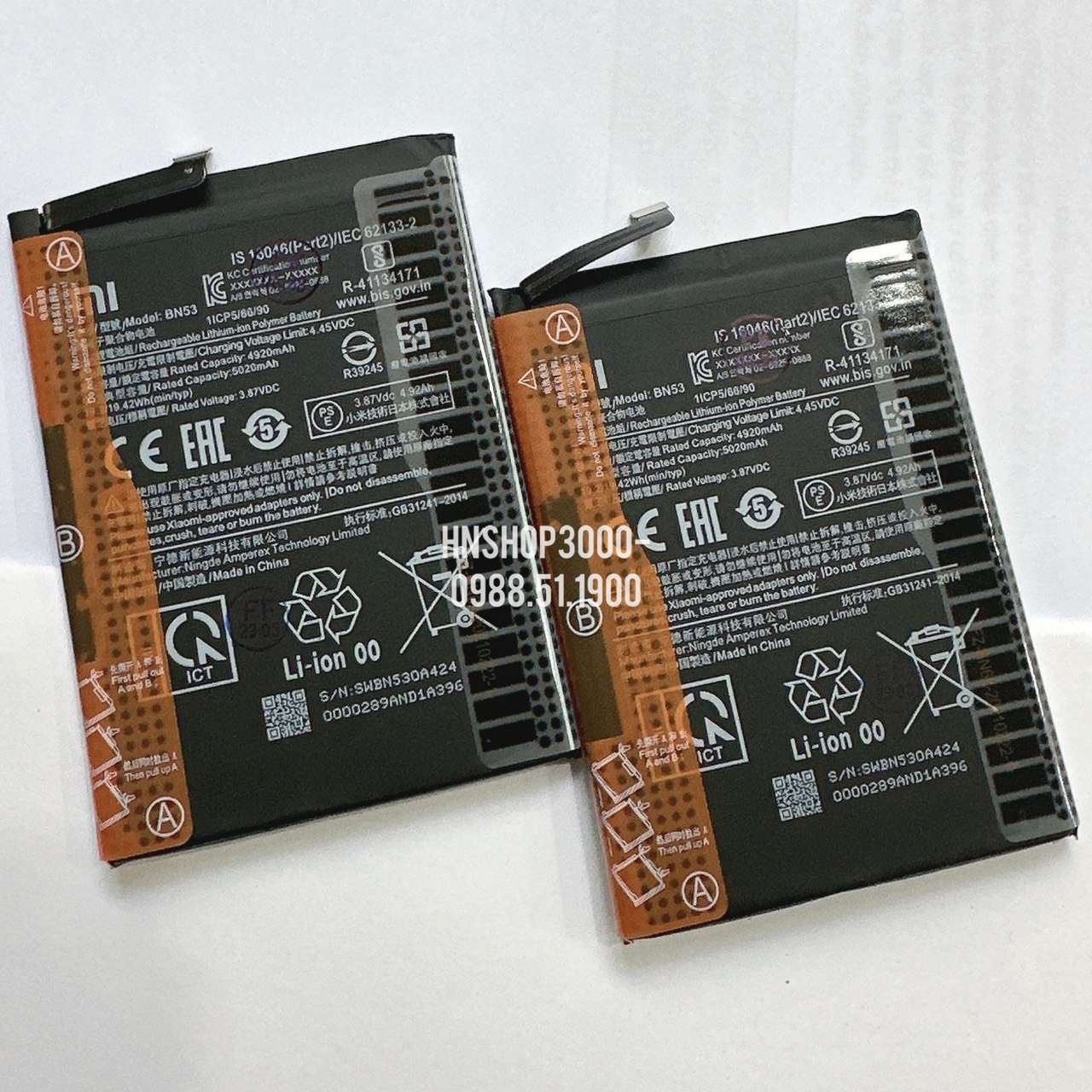 Pin xiaomi redmi note10 pro bn53 dung lượng 5020mah zin chính hãng - bảo hành 6 tháng
