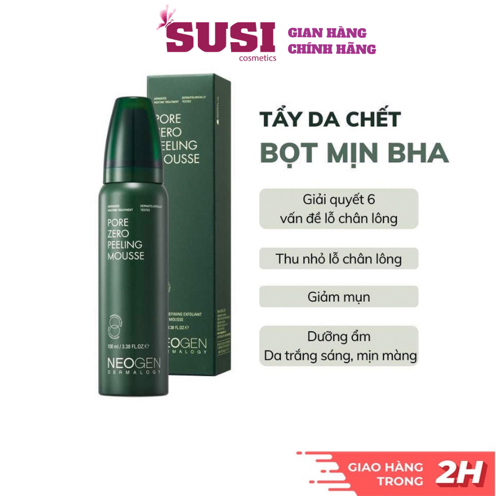 Tẩy da chết bọt mịn bha pore zero peeling mousse neogen dermalogy 100ml