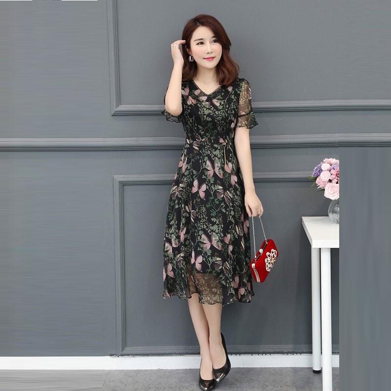 [HCM]Đầm Xòe Voan Hoa 3D Tay Loe Cao Cấp - TP1794