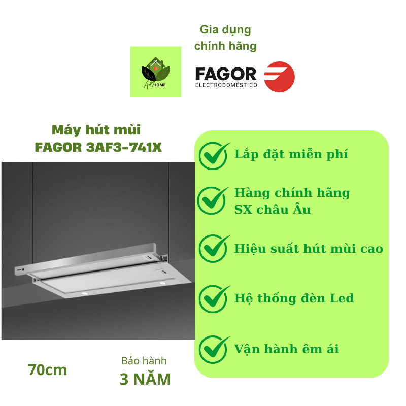 Máy hút mùi âm tủ FAGOR 3AF3-741X