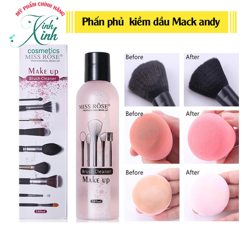 Nước Rửa Cọ Trang Điểm Miss Rose 180ml | Làm sạch cọ, bông mút trang điểm