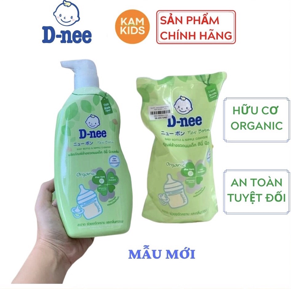 Nước rửa bình sữa Dnee Organic - Nước rửa bình sữa dnee túi 600ml - Nước rửa bình sữa, núm ti và rau quả Dnee CHAI 620ml toàn cho mẹ và bé-Thái Lan