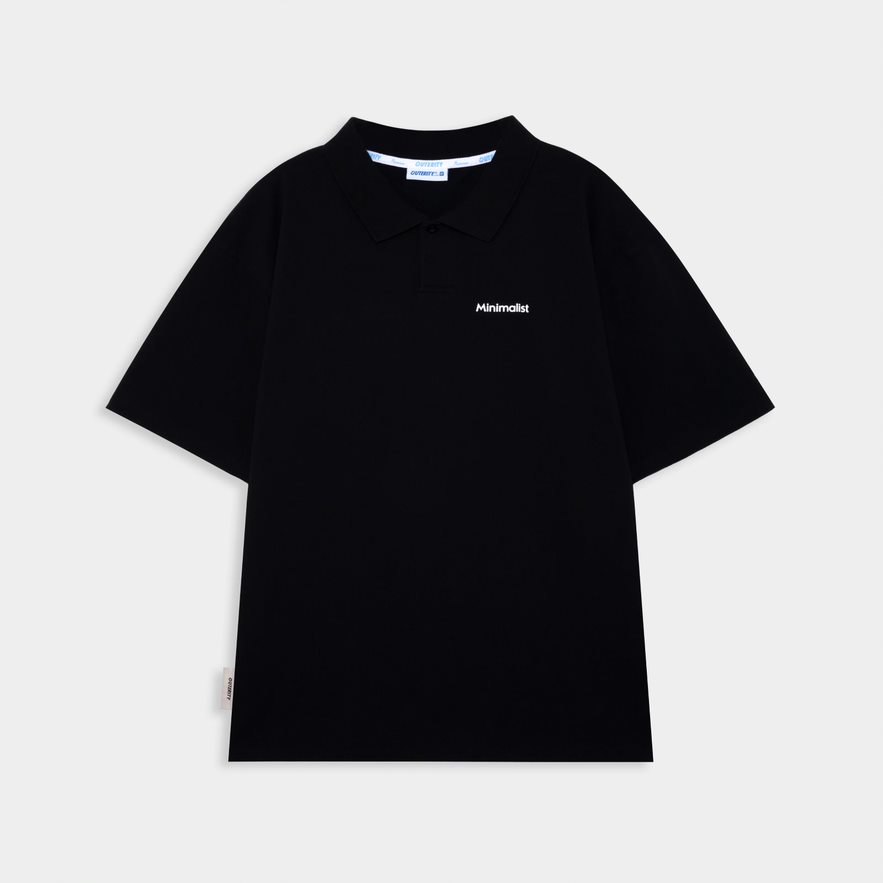 Áo polo outerity minimalist / màu đen ort.b 701