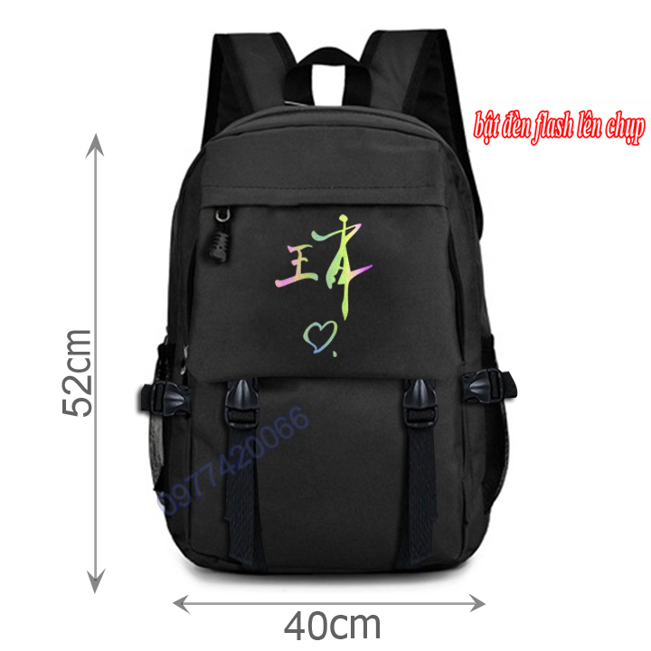 Cặp BJYXSZD phản quang 7 màu, balo BJYXSZD phản quang, cặp Vương Nhất Bác, balo Tiêu Chiến - Nam nữ đều dùng đc  May 3 lớp 4 ngăn