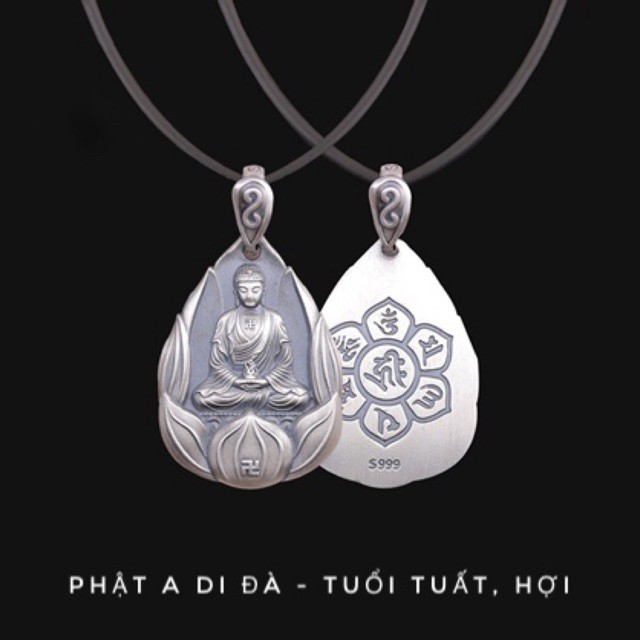 Mặt dây chuyền phật bản mệnh bạc thái cao cấp 999 - tặng kèm dây đeo