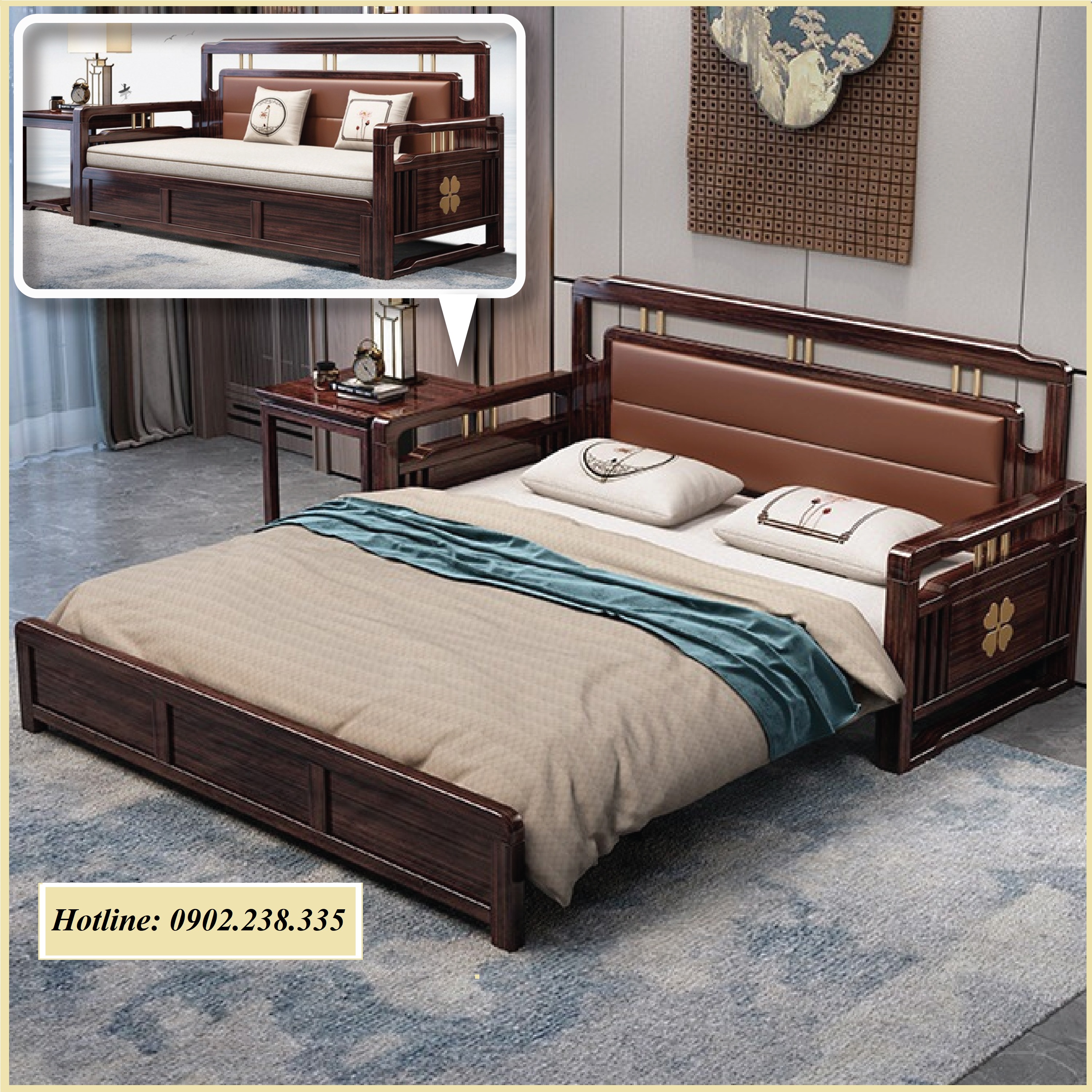 Ghế sofa giường. giường sofa thông minh gấp gọn thành ghế sofa. giường sofa đa năng gấp gọn gỗ cao cấp
