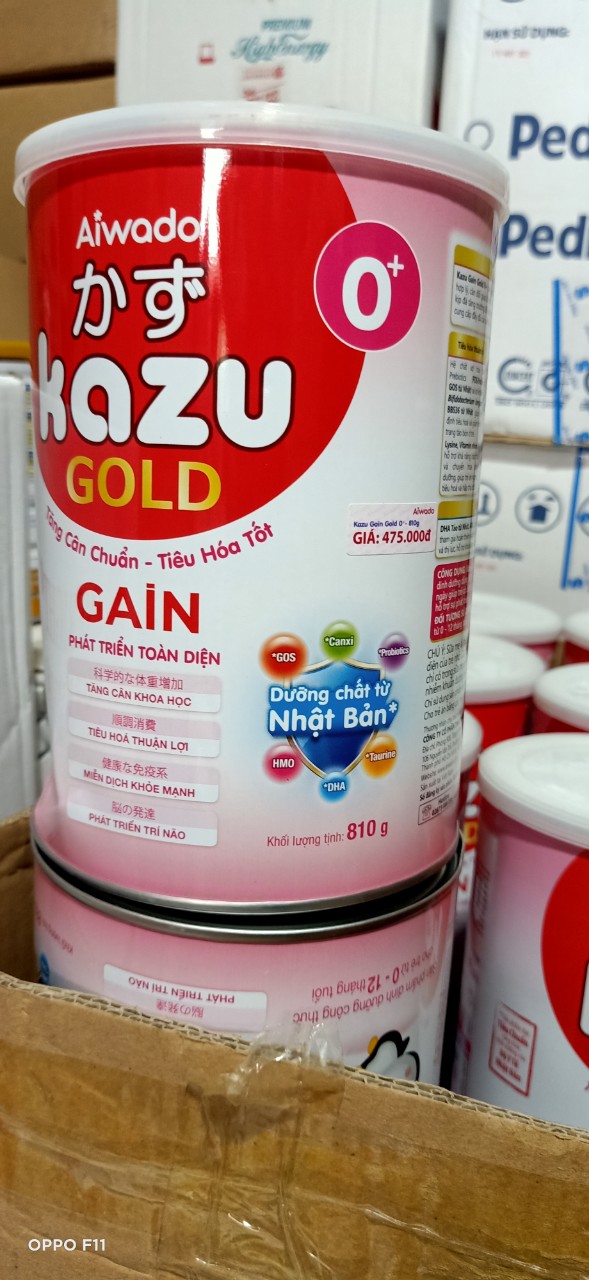 Sữa bột kazu 0+ gain gold 900g