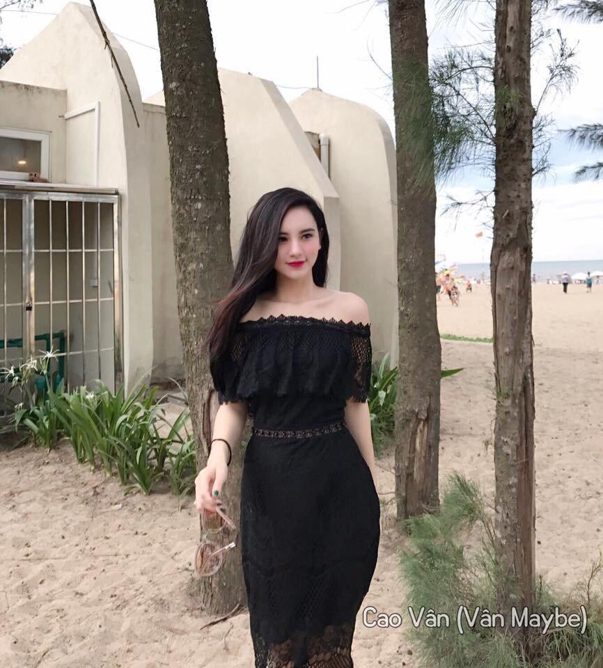 [HCM]Đầm maxi ren bẹt vai MS204 (đen)