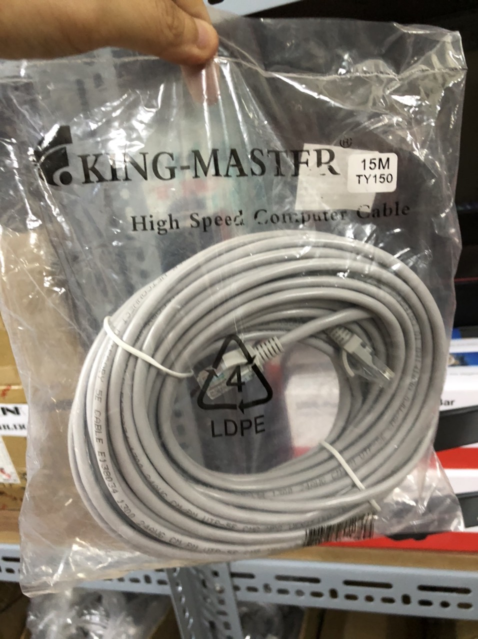 Dây cáp mạng bấm sẵn 2 đầu Kingmaster dài 15m - 20m - 25m UTP Cat 5E - đầu đúc