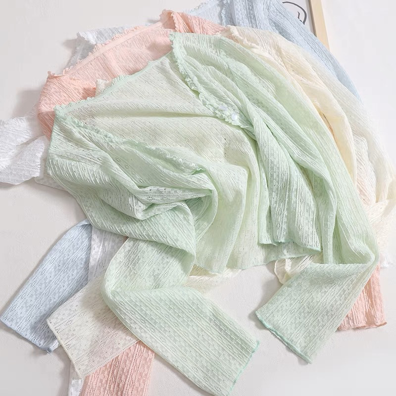 Áo khoác cardigan dáng croptop ren mỏng CK207