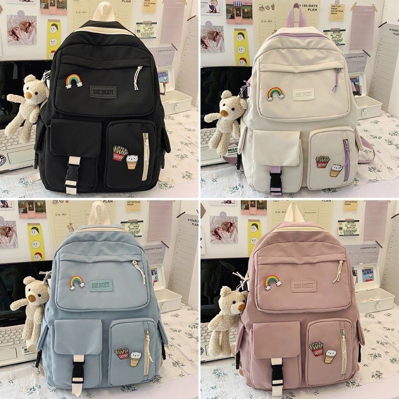 ▩☋  Balo Thời Trang Nam Nữ Ullzzang Mar societt Đi Học Hàn Quốc