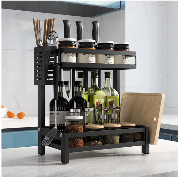 [ HÀNG MỚI 2020 ]Kệ gia vị 2 tầng inox sơn tĩnh điện, kệ gia vị đa năng, kệ để đồ phòng bếp, kệ nhà bếp,