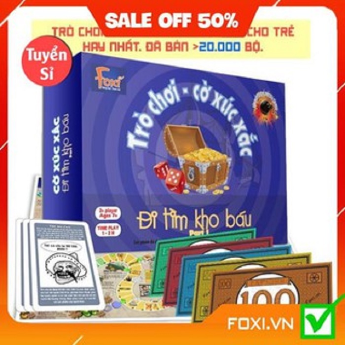 Board game-Đi tìm kho báu phần 1-Foxi-trò chơi gia đình tương tác phát triển tư duy và vui nhộn