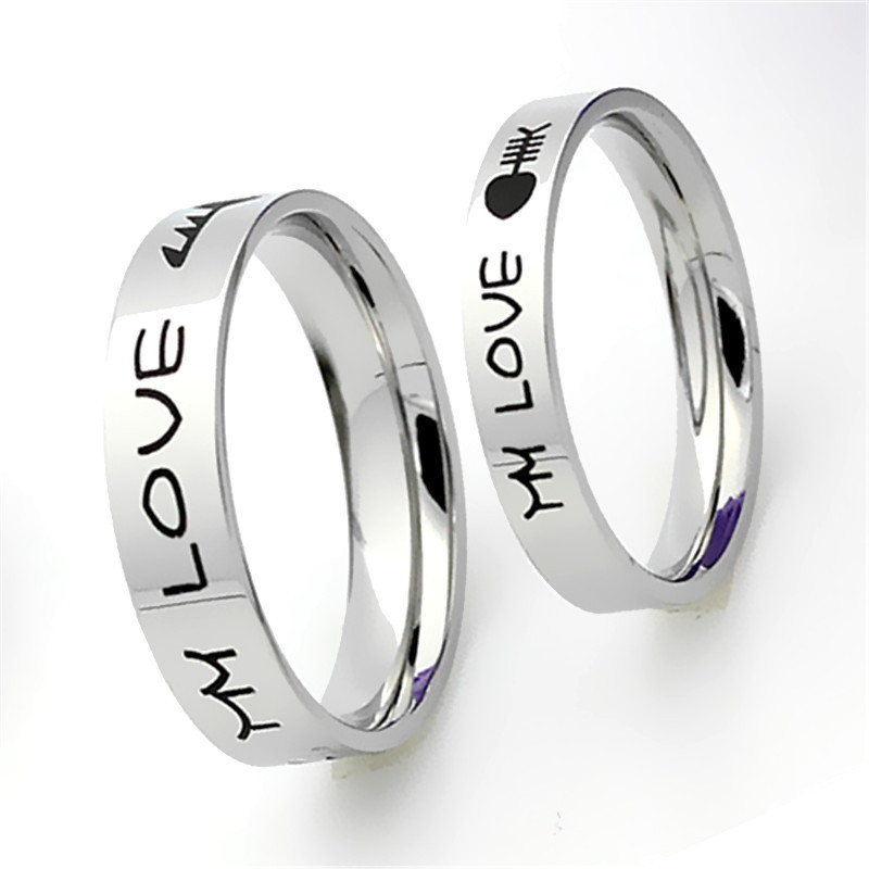 Nhẫn Đôi Love Titan Cao Cấp Minh Chứng Tình Yêu Vĩnh Cửu Họa Tiết Xương Cá Đặc Biệt, Phong Cách Riêng- 1 cặp