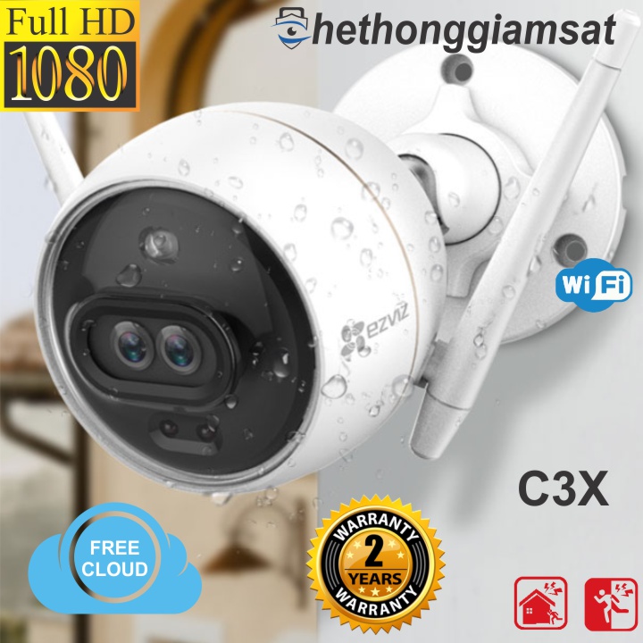 Camera Wifi Ngoài Trời EZVIZ C3X 1080P 2MP, Màu Ban Đêm, Camera Kép, Camera Ezviz Chính Hãng, Bảo Hành 24 tháng