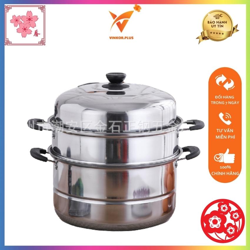 Nồi hấp 3 tầng inox 304, xửng hấp 3 tầng sử dụng bếp từ bếp điện bếp