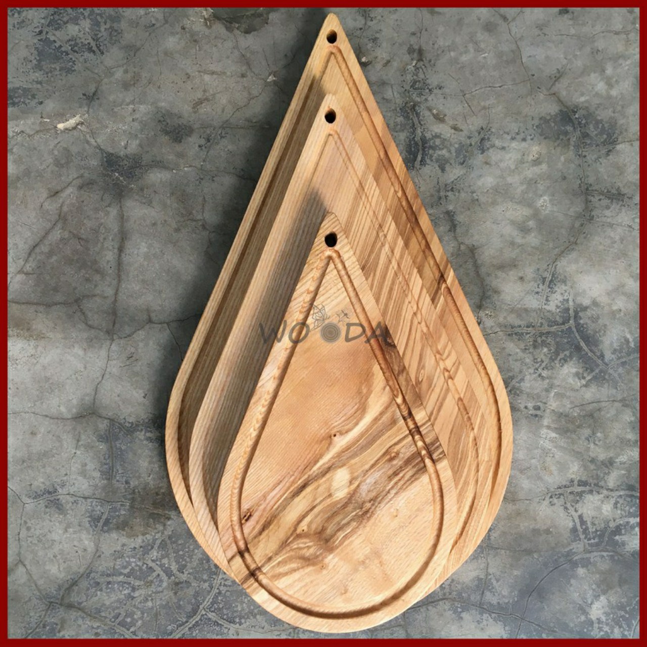 [HCM]Thớt Gỗ Decor Hình Giọt Nước / Thớt Gỗ Ash Cao Cấp Nguyên Khối