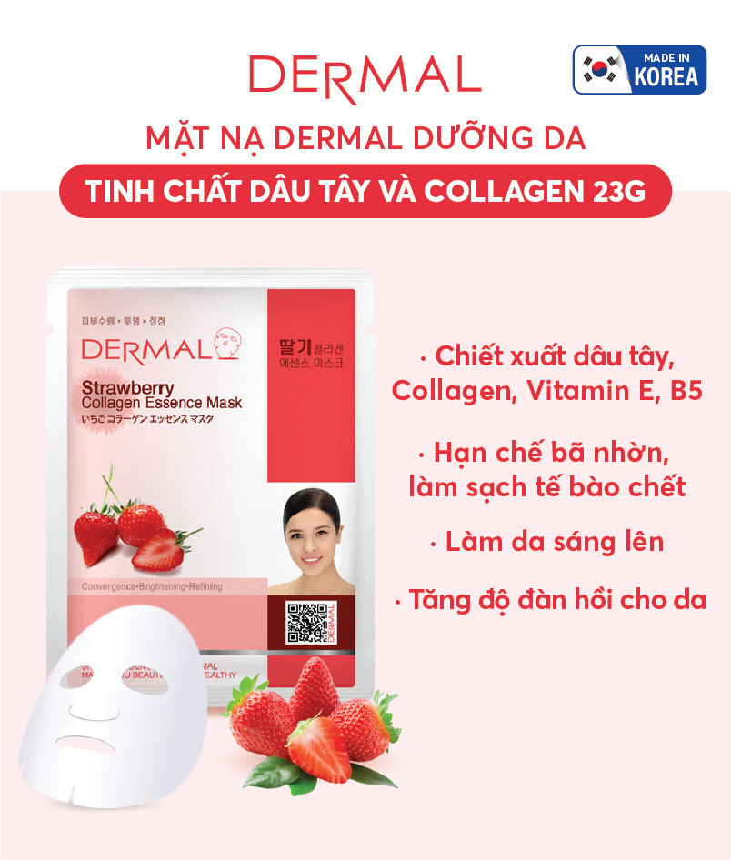 Mặt nạ Dermal dưỡng da tinh chất dâu tây