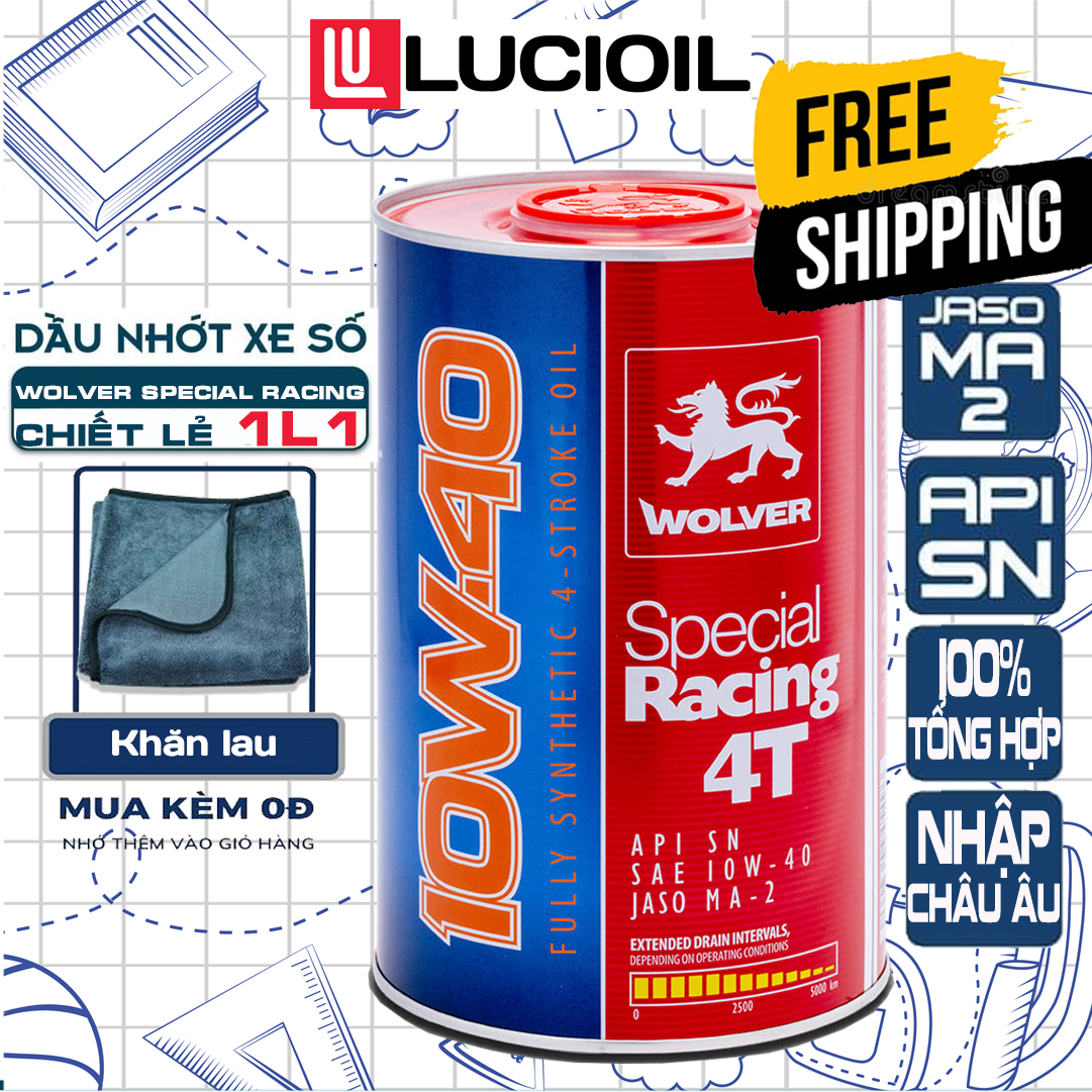 Nhớt Wolver Special Racing 10W40 (1,1 Lít), Nhớt Xe Máy Fully Synthetic, API SN, Nhập Châu Âu